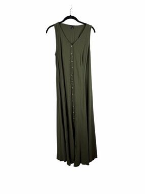 Torrid Olive Green Button Front Lace Up Back Maxi Dress Size 0X